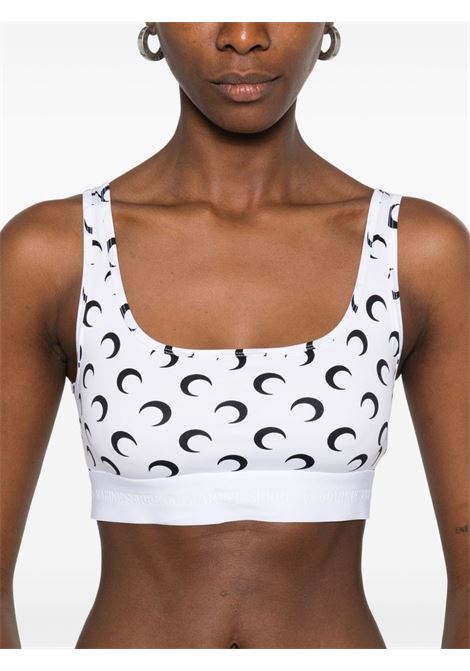 top sportivo moon printed jersey donna bianco MARINE SERRE | WUW055BCJER0001WH00